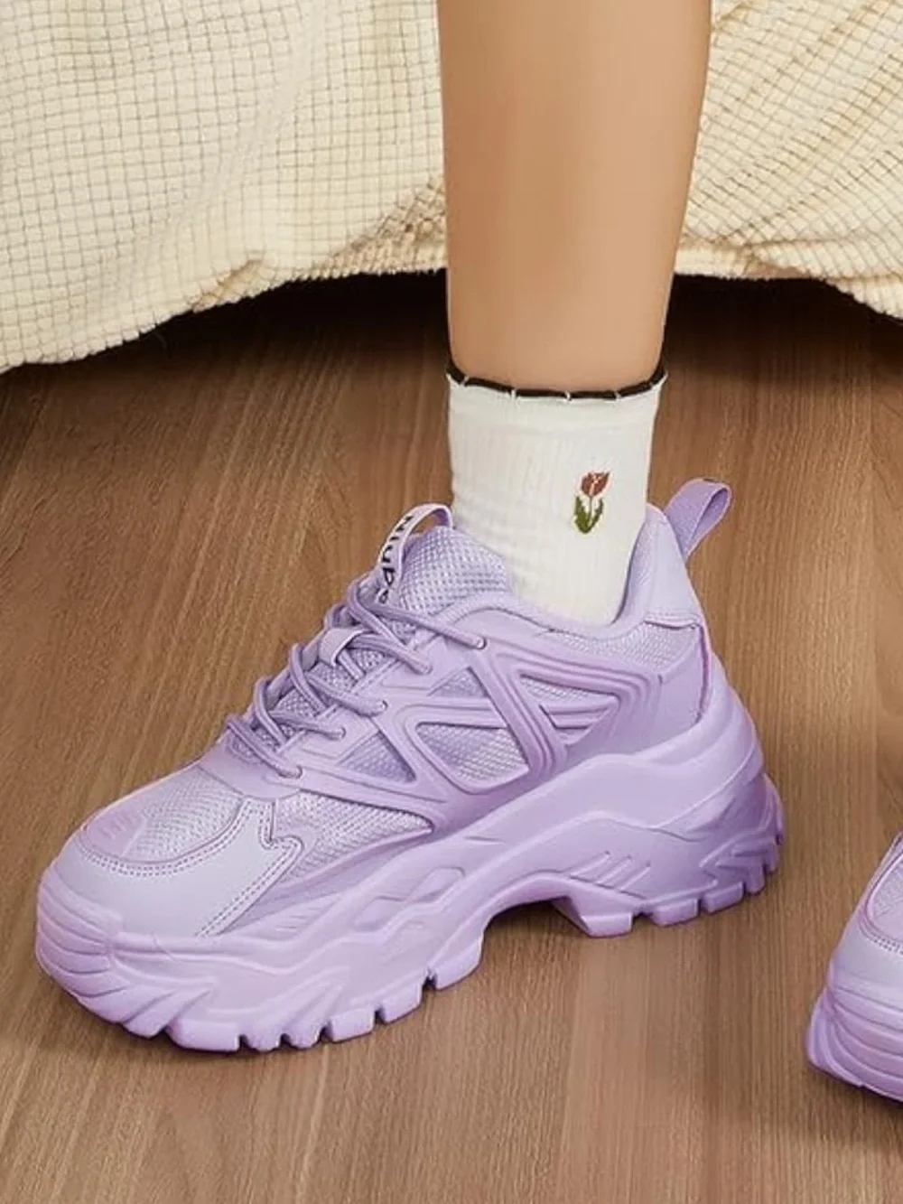 New Lilac Platform Chunky Dad Sneakers